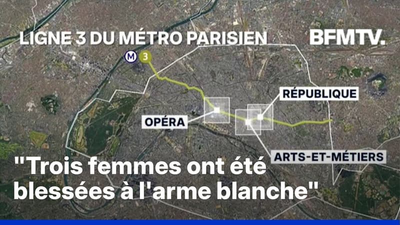 Trois femmes ont été blessées à l'arme blanche dans le métro parisien, l'agresseur a été arrêté