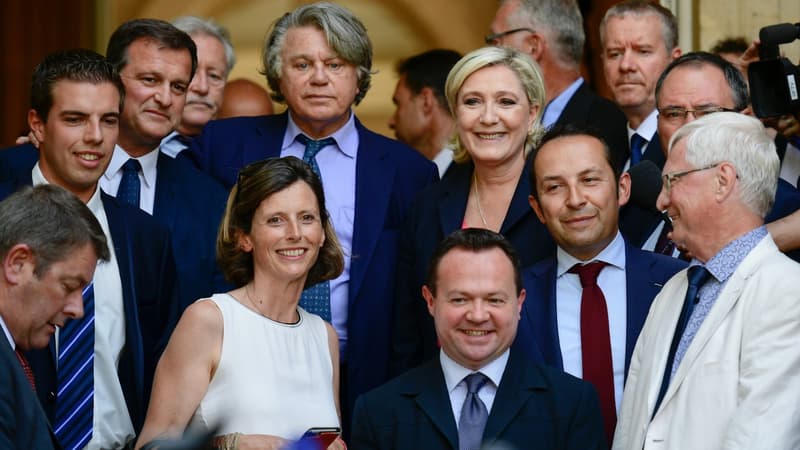 Les députés FN et apparentés FN lors de leur rentrée à l'Assemblée nationale.