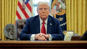 Donald Trump dans le bureau ovale le 30 janvier 2025