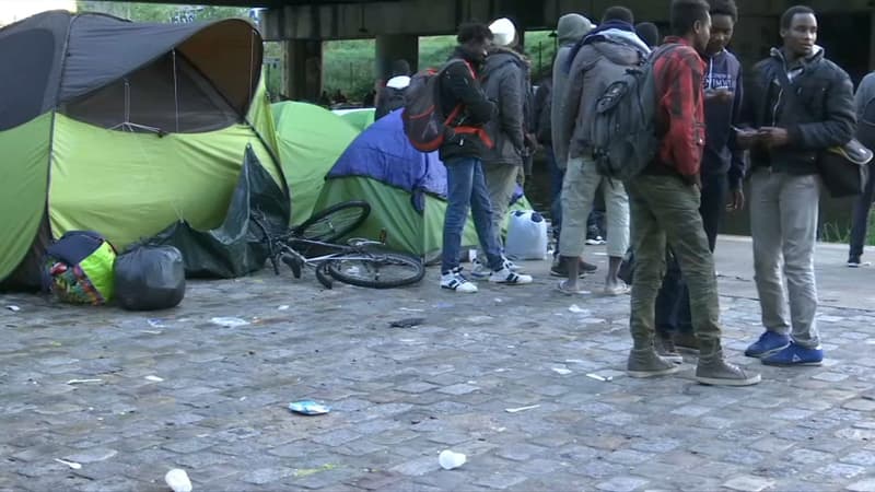 Le campement de migrants près de la Porte de la Villette, le 20 avril 2018.