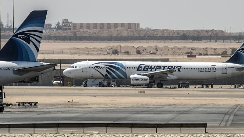 Un avion de la compagnie EgyptAir, sur le tarmac de l'aéroport du Caire. 