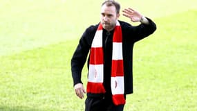 Christian Eriksen lors de sa présentation au public de Brentford le 12 février 2022
