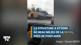 Tempête Carmen: ce poulailler atterrit sur une voie rapide dans le Finistère