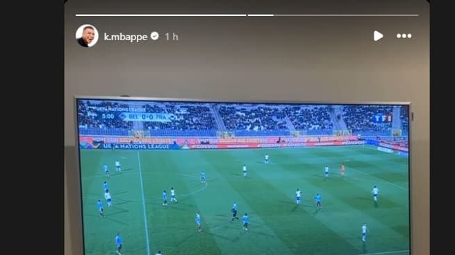 La publication de Kylian Mbappé sur Instagram au début du match Belgique-France en Ligue des nations, le 14 octobre 2024