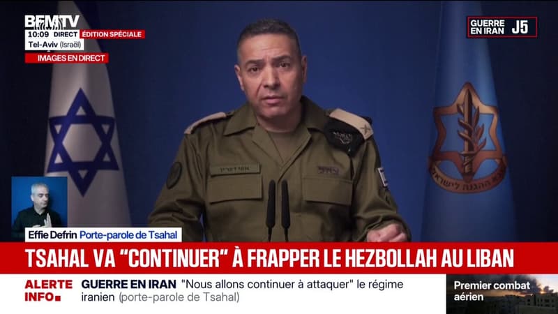 Guerre au Moyen-Orient: "Nous sommes là pour éliminer le danger du Hezbollah", déclare le porte-parole de Tsahal, Effie Defrin