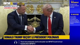 "Je vous remercie pour votre soutien, pour votre approbation pendant ma campagne": la poignée de main entre Donald Trump et le président polonais, en visite à Washington