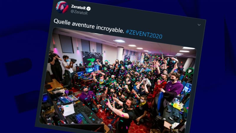 Zerator, le co-fondateur du Zevent, se félicitant de l'édition 2020 où un record de dons a été enregistré.