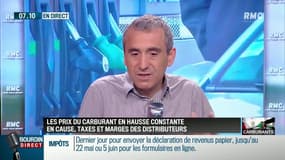 La part des distributeurs était de 6 ou 7 centimes par litre il y  a une dizaine d'année, aujourd'hui elles est de 12 à 13 centimes. On a quasiment un doublement..."