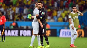 Karim Benzema et Hugo Lloris lors de la Coupe du monde 2014