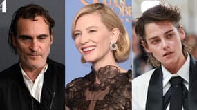 Les acteurs Joaquin Phoenix, Cate Blanchett et Kristen Stewart.