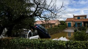 Dans le village de Limony, en Ardèche, le 18 octobre 2024, au lendemain de pluies diluviennes ayant provoqué des inondations