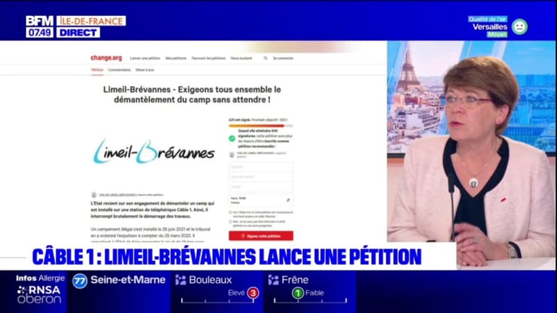 Françoise Lecoufle, maire de Limeil-Brévannes, a lancé une pétition pour demander le démantèlement du camp qui bloque les travaux du téléphérique