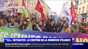 Retraites: le cortège de la jeunesse s'élance place de la Bastille à Paris