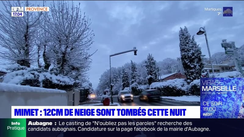 Bouches-du-Rhône: Mimet sous 12 centimètres de neige ce matin
