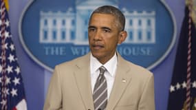 Barack Obama lors d'une conférence de presse à la Maison Blanche, le 28 août 2014. 