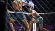 Patrick Habirora lors de sa victoire par KO au premier round face a Danny Roberts au PFL Bruxelles