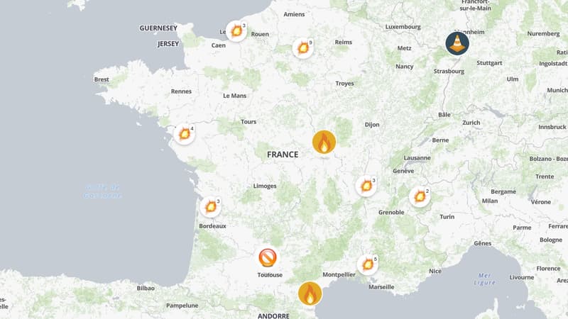 "Gilets jaunes": la carte des nouveaux points de blocages sur les routes de France