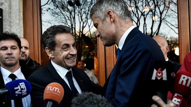 Nicolas Sarkozy et Laurent Wauquiez en décembre 2017. 