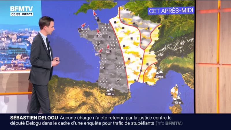 De la pluie dans l'ouest de la France ce lundi, un temps plus sec attendu dans l'est de l'Hexagone