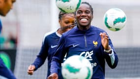 Griedge Mbock avec l'équipe de France, à Cork (Irlande) le 16 juillet 2024