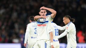 Joaquin Panichelli célèbre son but face au PSG, le 17 octobre 2025