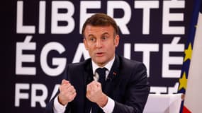 Emmanuel Macron le 16 janvier 2024 à l'Élysée 