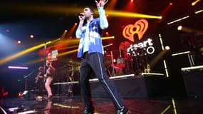 Adam Levine et Maroon 5 sur scène en Californie, le 7 novembre 2017