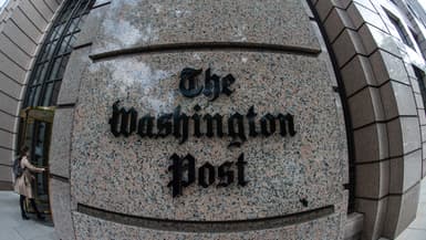 L'entrée du siège du Washington Post, à Washington DC.