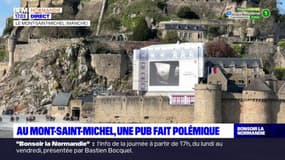Au Mont-Saint-Michel, une large affiche publicitaire fait polémique