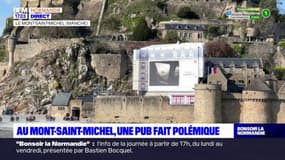 Au Mont-Saint-Michel, une large affiche publicitaire fait polémique