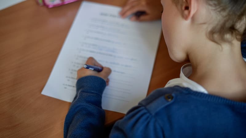 Une élève dans une école primaire, septembre 2014