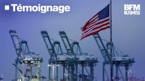Vue des grues de manutention du port de Los Angeles, le 6 mai 2025 à San Pedro, en Californie.
