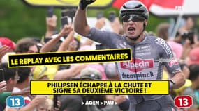 Tour de France (E13) : Philipsen évite la chute et remporte sa deuxième étape