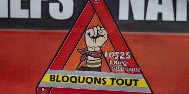 Un logo du mouvement "Bloquons tout le 10 septembre", à Nantes, le 30 août.