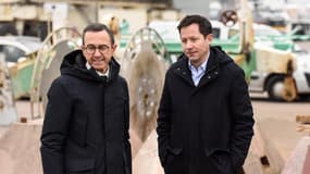 Le député européen français François-Xavier Bellamy et Bruno Retailleau le 5 février 2024, aux Sables-d'Olonne.