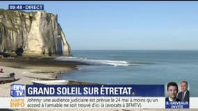 Grand soleil sur Étretat ce mercredi 