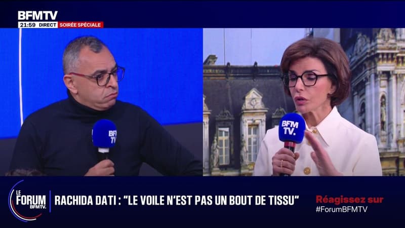 FORUM BFM - "Les femmes sont des femmes libres et indépendantes": échange entre Farid, enseignant, et Rachida Dati à propos du port du voile