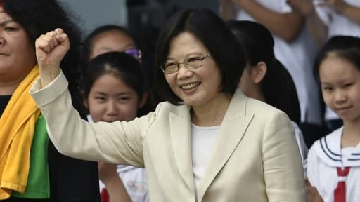 La nouvelle présidente taïwanaise Tsai Ing-wen lors de sa cérémonie d'intronisation à Taipei le 20 mai 2016