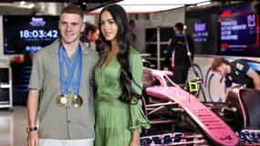 Remco Evenepoel et Oumaïma Rayane au GP du Qatar, le 30/11/2024