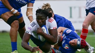Madoussou Fall-Raclot lors du match du Tournoi des 6 nations entre l'Italie et la France, 19 avril 2025