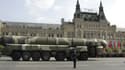 Un missile ICBM exposé sur la place Rouge de Moscou en 2008 (archives)