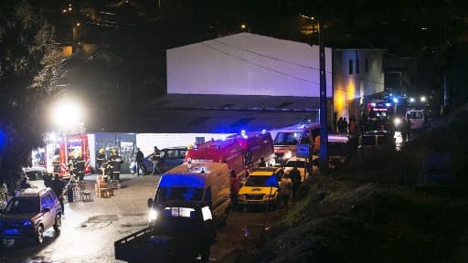Image de l'incendie dans la ville de Vila Nova da Rainha à Tondela, le 13 janvier 2018