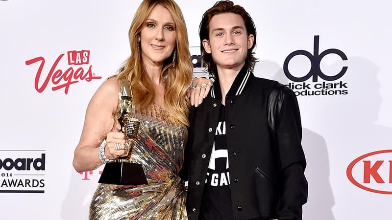 Céline Dion et son fils René-Charles aux Billboard Music Awards en 2016.
