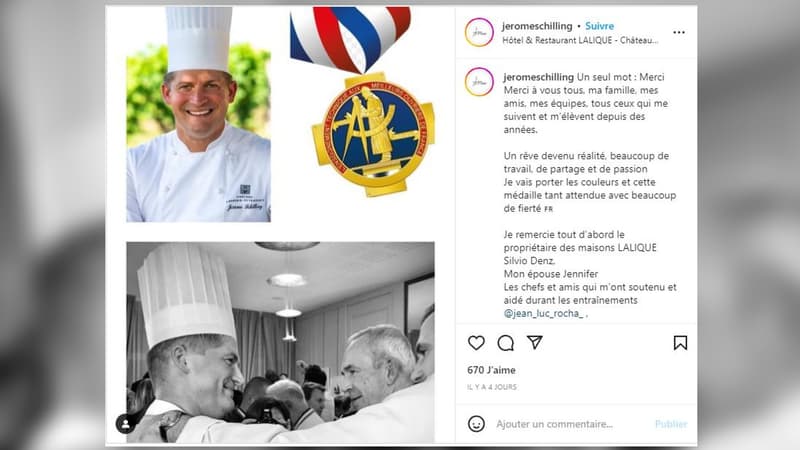 Jérôme Schilling, chef du restaurant Lalique au château Lafaurie-Peyraguey, est le meilleur ouvrier de France dans la catégorie cuisine.