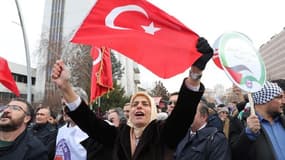 Manifestation en Turquie contre le changement de statut de Jérusalem par le président Donald Trump, le 07 décembre 2017