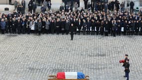 L'hommage National rendu aux Invalides à l'écrivain Jean d'Ormesson, le 8 décembre 2017