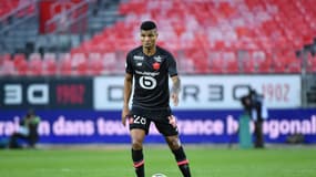 Reinildo avec Lille contre Brest en L1, le 22 janvier 2022
