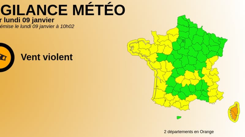 Vents violents: la Corse placée en vigilance orange