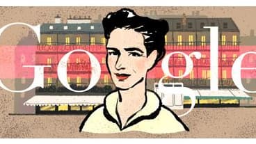 Simone de Beauvoir honorée par Google, le 9 janvier 2014.