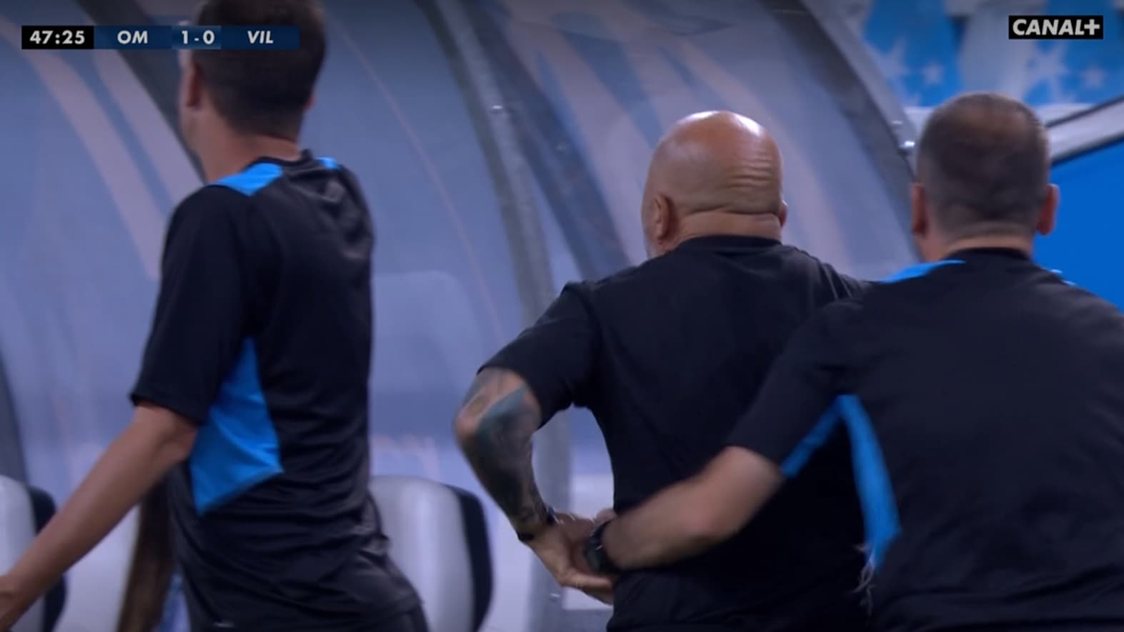 Jorge Sampaoli très énervé lors du match amical OM-Villarreal Jorge Sampaoli très énervé lors du match amical OM-Villarreal